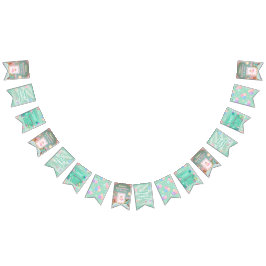 Pastel Green Baby Birthday Bunting Flags バンティングフラッグ