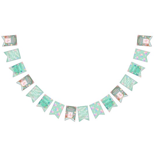 Pastel Green Baby Birthday Bunting Flags バンティングフラッグ (全)