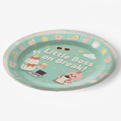 Pastel green Baby Birthday Paper Plates ペーパープレート (アングル)