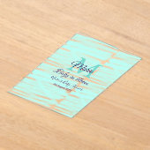 Pastel green baby in bloom monogram baby shower te アクリル招待状 (レイダウン)