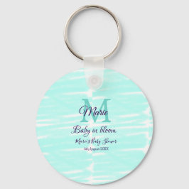 Pastel green baby in bloom monogram baby shower te キーホルダー