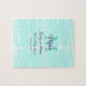 Pastel green baby in bloom monogram baby shower te ジグソーパズル (横)
