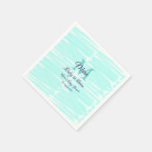 Pastel green baby in bloom monogram baby shower te スタンダードカクテルナプキン (角)