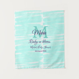 Pastel green baby in bloom monogram baby shower te タペストリー