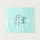 Pastel green baby in bloom monogram baby shower te タペストリー (正面(横))