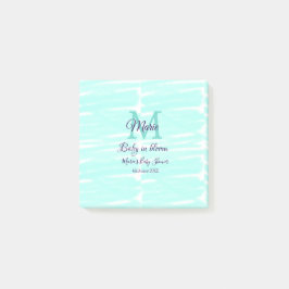 Pastel green baby in bloom monogram baby shower te ポストイット