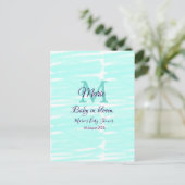 Pastel green baby in bloom monogram baby shower te ポストカード (スタンド正面)