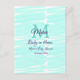 Pastel green baby in bloom monogram baby shower te ポストカード
