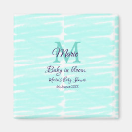 Pastel green baby in bloom monogram baby shower te マグネット