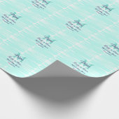 Pastel green baby in bloom monogram baby shower te ラッピングペーパー (角)