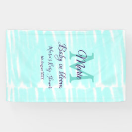 Pastel green baby in bloom monogram baby shower te 横断幕