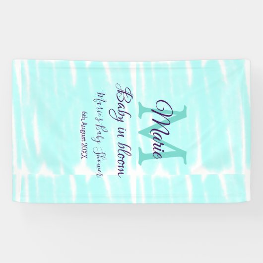 Pastel green baby in bloom monogram baby shower te 横断幕 (横)