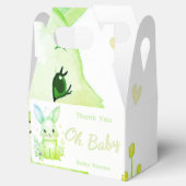 Pastel Green Baby Shower Cute Bunny Party Box フェイバーボックス (オープン)