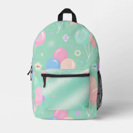 Pastel Green Backpack –Minimalist Aesthetic Travel プリントバックパック