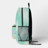Pastel Green Backpack –Minimalist Aesthetic Travel プリントバックパック (右)