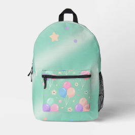 Pastel Green Backpack –Minimalist Aesthetic Travel プリントバックパック