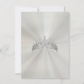 Pastel Green - Floral & Silver Tiara Quinceanera サンキューカード (裏面)