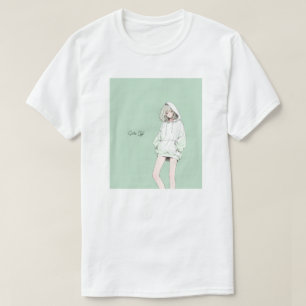 Pastel Green JK Tシャツ|寿司娘 GenerativeAI Tシャツ