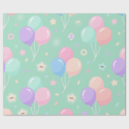 Pastel Green Kids Birthday Wrapping Paper ラッピングペーパー