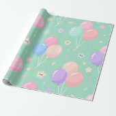 Pastel Green Kids Birthday Wrapping Paper ラッピングペーパー (アンロールド)