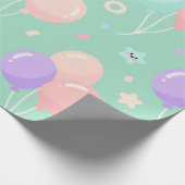 Pastel Green Kids Birthday Wrapping Paper ラッピングペーパー (角)