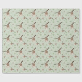 Pastel Green Monkey Valentine Wrapping Paper  ラッピングペーパー (フラット)