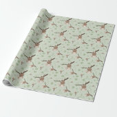 Pastel Green Monkey Valentine Wrapping Paper  ラッピングペーパー (アンロールド)