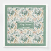Pastel Green Napkins Personalized Christmas Decor (正面)