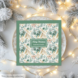 Pastel Green Napkins Personalized Christmas Decor