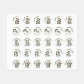 Pastel Green Orange Baby Dragon Thank you Stickers ラベル (シート)