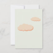 Pastel Green Orange Cloudy Cute Sleep Baby Dragon  サンキューカード (裏面)