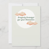 Pastel Green Orange Sleeping Cloud Baby Dragon 招待状 (裏面)