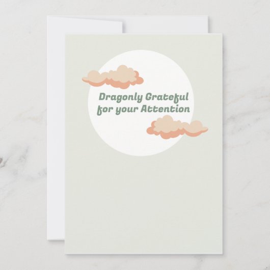 Pastel Green Orange Sleeping Cloud Baby Dragon 招待状 (裏面)