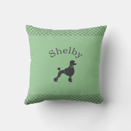 Pastel Green Poodle  Personalized Matching クッション (裏面)