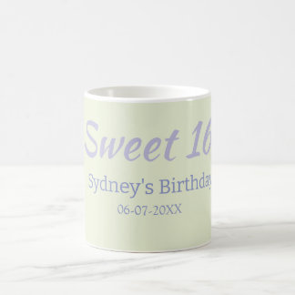 Pastel green purple sweet 16th birthday name bold コーヒーマグカップ