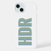 pastel green Shades Shadow Monogram initial name iPhoneケース (裏面)
