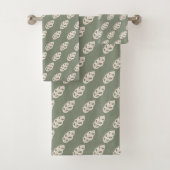 Pastel Green Towel Groovy 70s Floral Comfort バスタオルセット (インサイチュ)