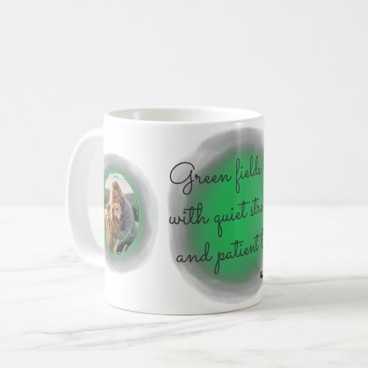Pastel Green Watercolor Golden Retriever Custom コーヒーマグカップ (正面左)