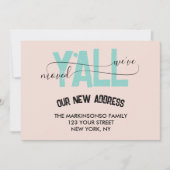 Pastel Green We Moved Y'all Moving Announcement 招待状 (正面)