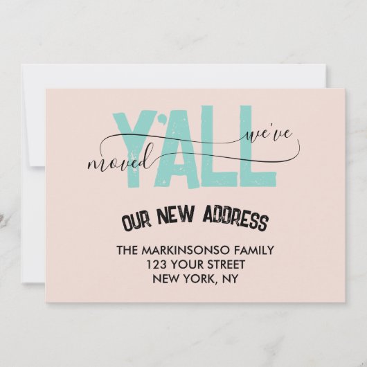 Pastel Green We Moved Y'all Moving Announcement 招待状 (正面)