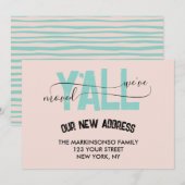 Pastel Green We Moved Y'all Moving Announcement 招待状 (正面/裏面)