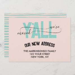 Pastel Green We Moved Y'all Moving Announcement 招待状