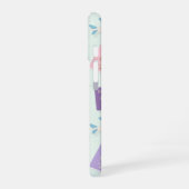 Pastel green with travel doodle iPhone Case iPhone 16ケース (左側面)