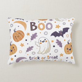 Pastel Halloween Accent Pillow – Cute Ghosts & Pum アクセントクッション