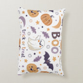 Pastel Halloween Accent Pillow – Cute Ghosts & Pum アクセントクッション (裏面(縦))