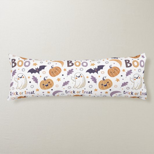 Pastel Halloween Body Pillow – Ghost & Pumpkin Boo ボディピロー (正面)