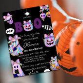 Pastel Halloween Girl Birthday Invitation, Spooky  招待状