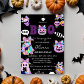 Pastel Halloween Girl Birthday Invitation, Spooky  招待状