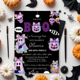 Pastel Halloween Girl Birthday Invitation, Spooky  招待状
