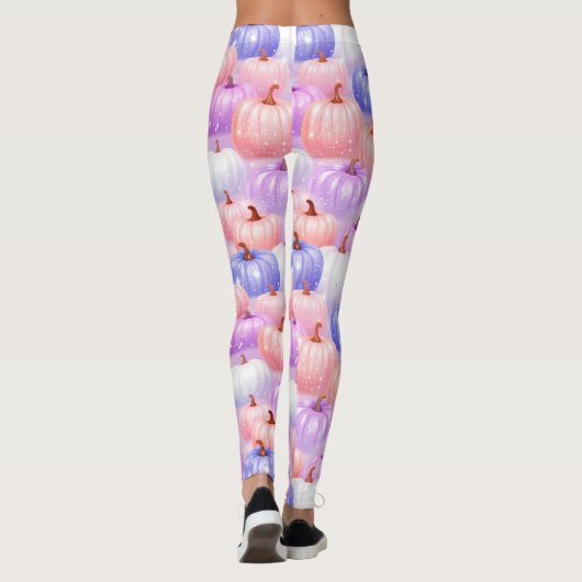 Pastel Halloween Pumpkin Sparkle Leggings レギンス (裏面)